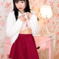 Uber-cute Japanese teen Yui Kawagoe peeling off microskirt and lingerie to pose in the nude