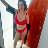 Inked Latina female Sofia Santana releases her massive boobies during a POV hand-job
